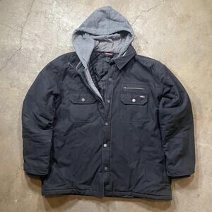 Dickies Black Workwear Canvas Button Zip Up Jacket Men's 2XL